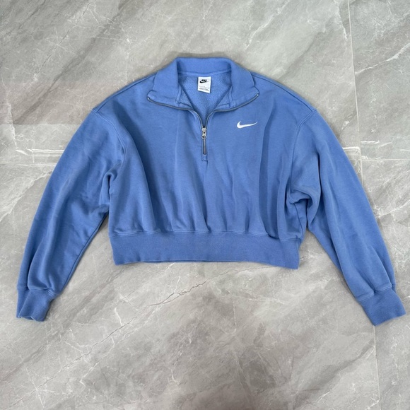 Women’s Nike Phoenix Fleece Half Zip Cropped Pullover Sweatshirt Large - Picture 2 of 16